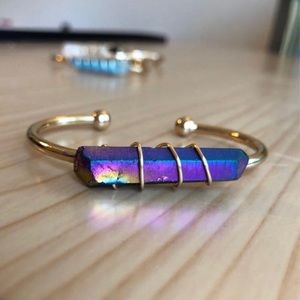 Artisan Rainbow Crystal 14K Gold Plated Bracelet